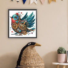 Load image into Gallery viewer, Diamond Painting - Partial Special Shaped - Steampunk style mechanical bluebird (30*30CM)