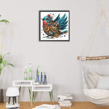 Load image into Gallery viewer, Diamond Painting - Partial Special Shaped - Steampunk style mechanical bluebird (30*30CM)