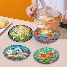 Load image into Gallery viewer, 4Pcs Diamond Painting Coasters Flower Animal DIY Art Coaster Art Craft Supplies