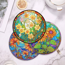 Load image into Gallery viewer, 4Pcs Diamond Painting Coasters Flower Animal DIY Art Coaster Art Craft Supplies