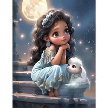 Load image into Gallery viewer, Diamond Painting - Full Round - girl and lamb (50*60CM)