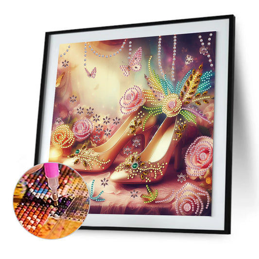 Diamond Painting - Partial Special Shaped - Fantasy Feather High Heels (30*30CM)