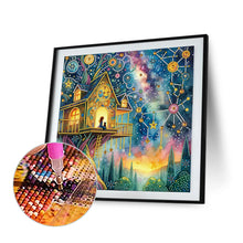 Load image into Gallery viewer, Diamond Painting - Partial Special Shaped - Fantasy Starry Sky Galaxy Treehouse (40*40CM)