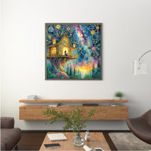Load image into Gallery viewer, Diamond Painting - Partial Special Shaped - Fantasy Starry Sky Galaxy Treehouse (40*40CM)
