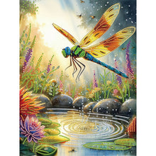 Load image into Gallery viewer, Diamond Painting - Partial Special Shaped - pond dragonfly (30*40CM)
