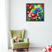 Load image into Gallery viewer, Diamond Painting - Full Round - Glass art dragonfly and peony flowers (40*40CM)
