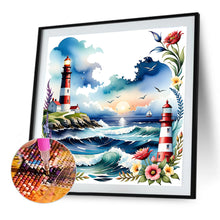Load image into Gallery viewer, Diamond Painting - Full Round - ocean lighthouse (40*40CM)