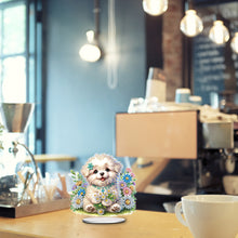 Load image into Gallery viewer, Acrylic White Puppy Table Top Diamond Painting Ornament Kits Bedroom Desk Decor
