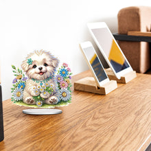 Load image into Gallery viewer, Acrylic White Puppy Table Top Diamond Painting Ornament Kits Bedroom Desk Decor