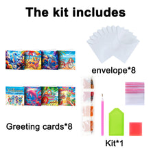 Load image into Gallery viewer, 8Pcs Special Shape Summer Beach Diamond Art Greeting Cards Gifts for Kids Adults