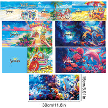 Load image into Gallery viewer, 8Pcs Special Shape Summer Beach Diamond Art Greeting Cards Gifts for Kids Adults