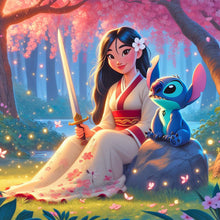 Load image into Gallery viewer, Diamond Painting - Full Round - Stitch and Princess Mulan (40*40CM)