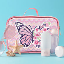 Load image into Gallery viewer, Butterfly Pattern 5D DIY Diamond Painting Makeup Bag Rhinestone Zipper Handbag