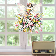 Load image into Gallery viewer, Acrylic Special Shaped Tulip Elf Girl Diamond Painting Hanging Home Decorations