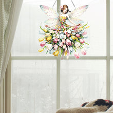 Load image into Gallery viewer, Acrylic Special Shaped Tulip Elf Girl Diamond Painting Hanging Home Decorations