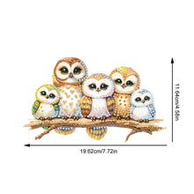 Load image into Gallery viewer, Acrylic Special Shaped Owl Family Hanging Diamond Art Kits Bedroom Decoration