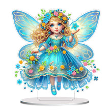 Load image into Gallery viewer, PVC Round Special Shaped Butterfly Fairy Diamond Painting Desktop Decorations
