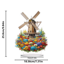 Load image into Gallery viewer, PVC Round Special Shaped Flower Windmill Diamond Painting Desktop Decorations