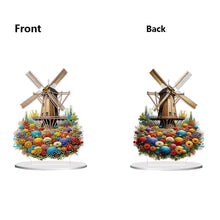Load image into Gallery viewer, PVC Round Special Shaped Flower Windmill Diamond Painting Desktop Decorations