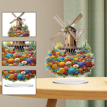 Load image into Gallery viewer, PVC Round Special Shaped Flower Windmill Diamond Painting Desktop Decorations