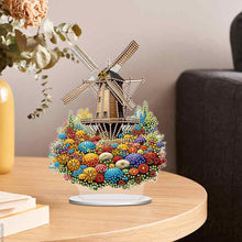 Load image into Gallery viewer, PVC Round Special Shaped Flower Windmill Diamond Painting Desktop Decorations