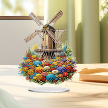 Load image into Gallery viewer, PVC Round Special Shaped Flower Windmill Diamond Painting Desktop Decorations
