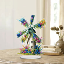 Load image into Gallery viewer, PVC Round Special Shaped Flower Windmill Diamond Painting Desktop Decorations