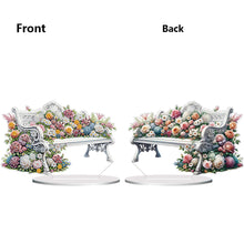 Load image into Gallery viewer, PVC Round Special Shaped Flower Bench DIY Diamond Painting Desktop Decorations