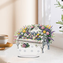 Load image into Gallery viewer, PVC Round Special Shaped Flower Bench DIY Diamond Painting Desktop Decorations