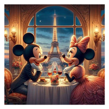 Load image into Gallery viewer, Diamond Painting - Full Round - Mickey and Minnie under the Eiffel Tower in Paris (30*30CM)