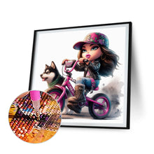 Load image into Gallery viewer, Diamond Painting - Full Round - cool girl and dog (30*30CM)