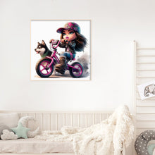 Load image into Gallery viewer, Diamond Painting - Full Round - cool girl and dog (30*30CM)