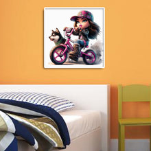 Load image into Gallery viewer, Diamond Painting - Full Round - cool girl and dog (30*30CM)