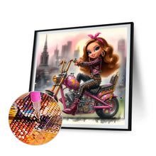 Load image into Gallery viewer, Diamond Painting - Full Round - cool motorcycle girl (30*30CM)