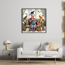 Load image into Gallery viewer, Diamond Painting - Full Round - cat and old man (40*40CM)