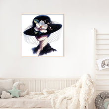 Load image into Gallery viewer, Diamond Painting - Full Round - Lady in top hat (30*30CM)