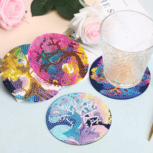 Load image into Gallery viewer, 8Pcs Tree of Life Diamond Painting Coasters with Holder for Party Decor