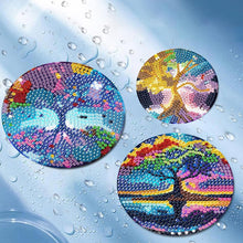 Load image into Gallery viewer, 8Pcs Tree of Life Diamond Painting Coasters with Holder for Party Decor