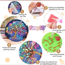 Load image into Gallery viewer, 8Pcs Tree of Life Diamond Painting Coasters with Holder for Party Decor