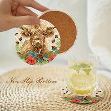 Load image into Gallery viewer, 8Pcs Pastoral Cow Diamond Painting Coasters with Holder Animal for Party Decor
