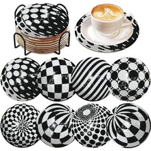 Load image into Gallery viewer, 8Pcs Stereotyping Art Diamond Painting Coasters with Holder Animal for Party