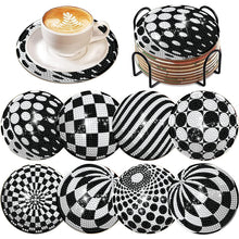 Load image into Gallery viewer, 8Pcs Stereotyping Art Diamond Painting Coasters with Holder Animal for Party