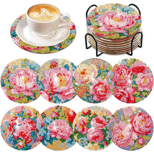 Load image into Gallery viewer, 8Pcs Blooming Flower Diamond Painting Coasters with Holder Animal for Party