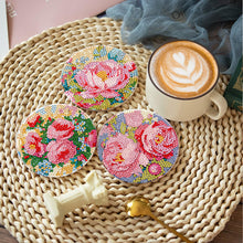 Load image into Gallery viewer, 8Pcs Blooming Flower Diamond Painting Coasters with Holder Animal for Party