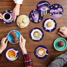 Load image into Gallery viewer, 8Pcs Devil Eye Diamond Painting Coasters with Holder Animal for Party Decor