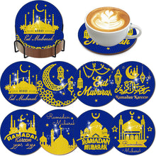 Load image into Gallery viewer, 8Pcs Starmoon Castle Diamond Painting Coasters with Holder Animal for Party