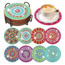 Load image into Gallery viewer, 8Pcs Mandala Diamond Painting Coasters with Holder Animal for Party Decor