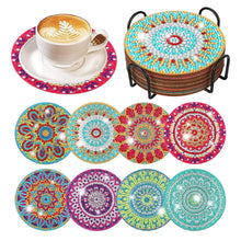 Load image into Gallery viewer, 8Pcs Mandala Diamond Painting Coasters with Holder Animal for Party Decor