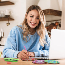 Load image into Gallery viewer, 8Pcs Mandala Diamond Painting Coasters with Holder Animal for Party Decor