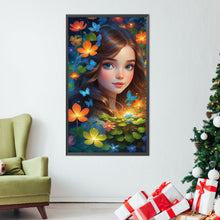 Load image into Gallery viewer, AB Diamond Painting - Full Round - girl among flowers (40*70CM)